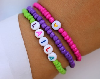 Glass Beads Bracelet, Personalized Beaded Name Bracelets, Custom Bracelets, Handmade Bracelets, friendship bracelet, beaded bracelet