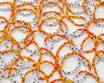 Team Color Custom Beaded Name Bracelets, Team for school Custom Glass Beaded Bracelets, Handmade Jewelry, friendship bracelets