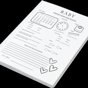 Generisches Babyparty Tipp und Tipp Spiel - einfaches Babyparty Tipp und Tippspiel - ready to print