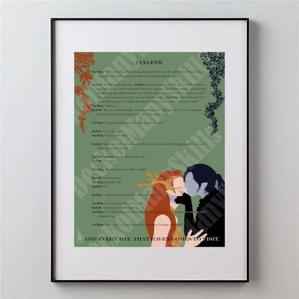 Vaxleth | DIGITAL DOWNLOAD Art Print, D&D Critical Role Vox Machina Vax and Keyleth Inspired Quotes Word Art