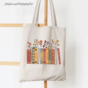 Personalized Favorite Books Tote Bag, Custom Book Tote Bag, Custom Bookshelf Tote, Book Lover Tote Bag, Bookish Tote Bag, Booktrovert Tote