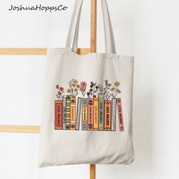 Personalized Favorite Books Tote Bag, Custom Book Tote Bag, Custom Bookshelf Tote, Book Lover Tote Bag, Bookish Tote Bag, Booktrovert Tote
