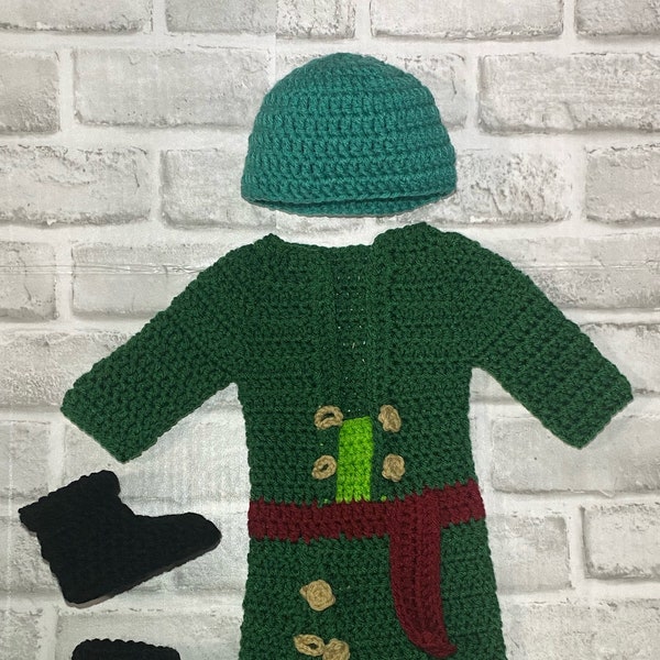 Moss Head Crochet Baby Outfit