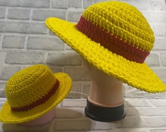 One Piece Inspired Luffy Crochet Hat