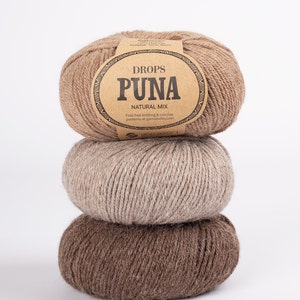 DROPS Puna, Filato di alpaca, Fibra di alpaca Filato di lana di alpaca Filato per maglieria, Filato DROPS, Filato di alpaca superfine, morbido, leggero e meravigliosamente caldo
