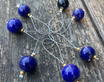 Maschenmarkierer 7 Stück Set (Bluebell), Locking Stitch Markers, Ring Stitch Markers, Maschenmarkierer, Strickzubehör,
