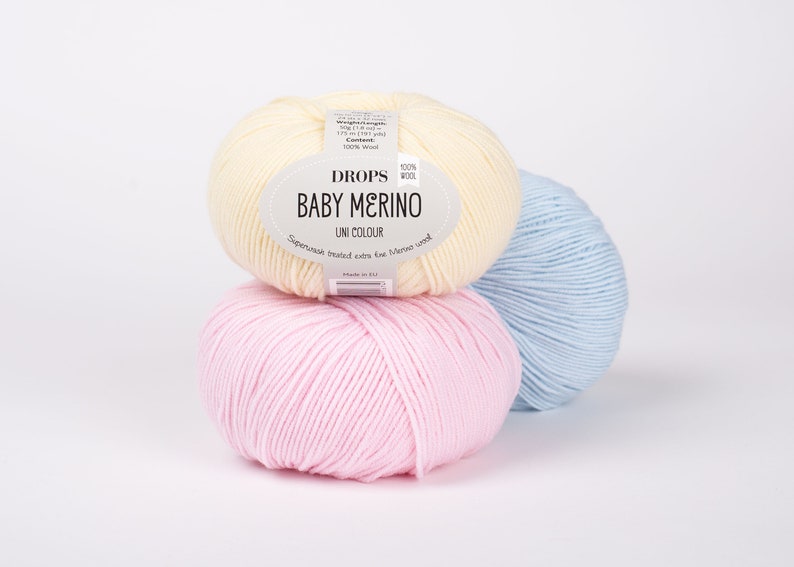Baby Merino Wool Yarn, Extra Fine Softness (Superwash, 50g Skein) image 2