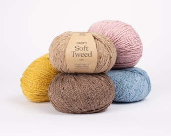 Laine DROPS Soft Tweed, laine mérinos et alpaga pour pulls, chapeaux, débardeurs, laine superfine alpaga et laine mérinos 50 g