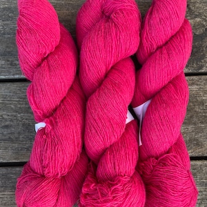 Wollgarn, Dünnes Wollgarn, 100% Schafwollgarn, Lace 8/1 Schurwollgarn, Strickgarn (Farbe: PINK)