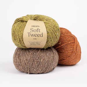 Filato DROPS Soft Tweed, lana merino e alpaca per maglioni, cappelli, gilet, lana merino e alpaca superfine 50 g