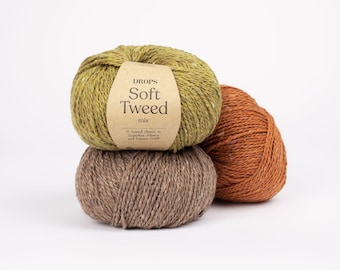 DROPS Soft Tweed yarn, Merino wool and Alpaca for sweaters, hats, vests,Superfine alpaca and merino wool 50g