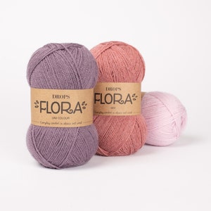 Wolle und Superfine Alpaka, DROPS Flora, Garn zum Stricken, Sockenwolle, Häkelgarn, dünnes Garn, Wollmischgarn 50g