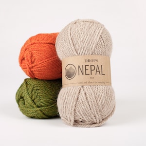Filato Drops Nepal - Morbido misto lana di alpaca, filato spesso in fibra naturale per lavori a maglia e all'uncinetto, lavoro a maglia invernale, filato pettinato, 50 g
