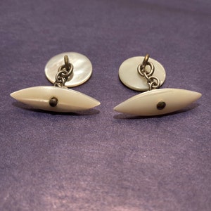 Vintage Mother of Pearl Cufflinks from England