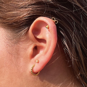 18k Gold Vermeil Beaded Hoop Earrings