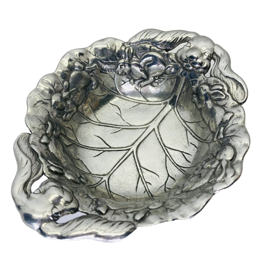 Arthur Court 1995 Aluminum Rabbit & Lettuce Leaf Baby Bowl Easter ...
