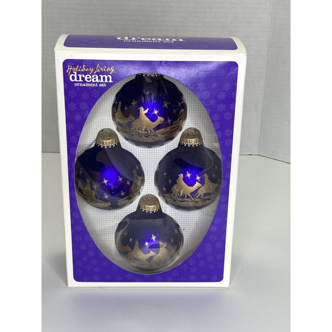 Vintage Christmas Krebs Glass Ornaments Bethlehem Wise Men Set Etsy