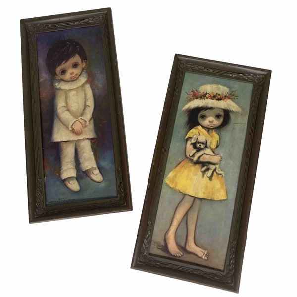 Vintage Ozz Franca Big Eyed Children Pair MCM Sad Eyes Original Frames