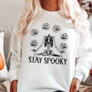 Comfort Colors, White, Spooky Skeleton, Halloween, Last Minute Gift