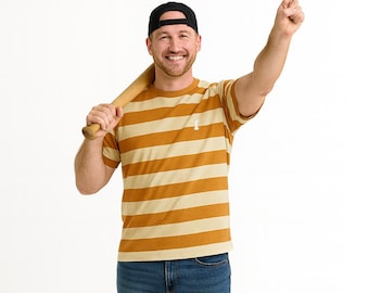 The Sandlot Hamilton Porter Orange Randig Baseboll Vuxen, Hambino T-shirt, Ham Porter Maskeraddräkt, Baseboll 90-talsfilmer Maskeraddräkter