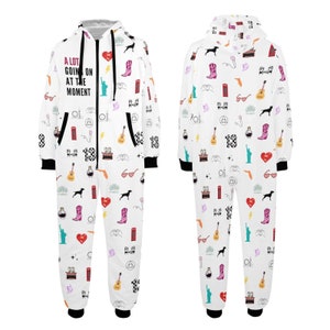 ADULT Onesie Swift Dreams Tortured Sleeper Inspired Flannel Pajamas, Cozy Depot Taylor Sweet Dream Womens Mens PJs, Grownup Pajama Sleepwear