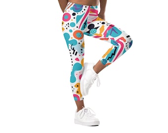 PKLN Pickleball Test Kitchen "Fresh Prince" Kids Pickleball Leggings, Girls Pickle Ball Bottoms, Gift for Grandkid, Bright Workout Tights