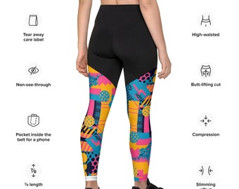 PKLN Pickleball Test Kitchen "Saved by the Ball" Premium Performance Pickleball Leggings, Gift for Pickleballer, New Pickle Ball Brand