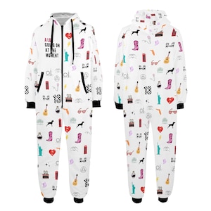 ADULT Onesie Swift Dreams Tortured Sleeper Inspired Flannel Pajamas, Cozy Depot Taylor Sweet Dream Womens Mens PJs, Grownup Pajama Sleepwear