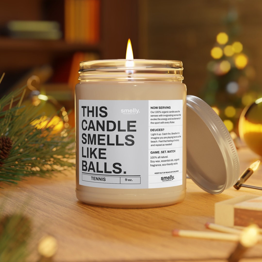 This Candle Smells Like Balls Tennis Smellyco Scented 9oz Candle, Funny