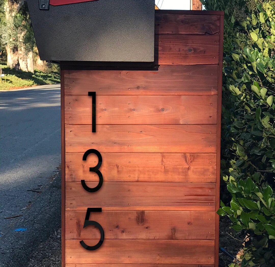 6 Inch Modern House Numbers Letters Large Black Glossy Etsy