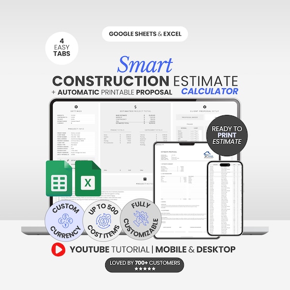 Construction Estimate Template Excel Contractor Estimate Spreadsheet Construction Bid Template Google Sheets Construction Tracker Printable