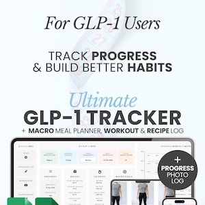 GLP1 Weight Loss Planner Google Sheets GLP1 Injection Tracker Tirzepatide Meal Plan Semaglutide Injection Log GLP1 Weight Loss Journal Excel