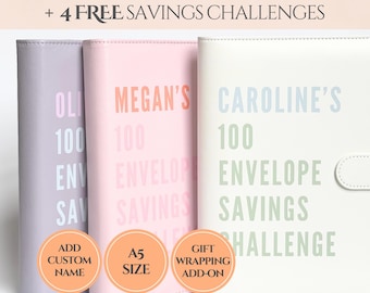 100 Envelope Savings Challenge Binder Money Saving Challenge Cash Stuffing Binder Custom Cash Envelope Wallet A5 Money Saving Binder Budget