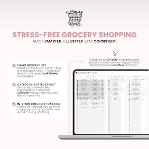 Macro Meal Planner Google Sheets Calorie Calculator Macro Tracker Weight Loss Tracker Grocery List Template Recipe Journal Calorie Deficit image 9