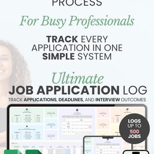 Job Application Tracker Excel Template for Interview Process Organizer Career Planning Guide Job Search Google Sheets Planner Job Offer Log