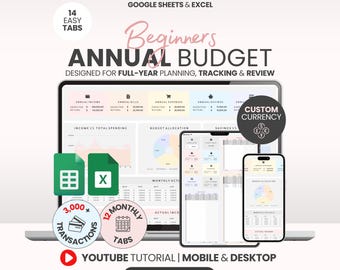 Excel Budget Tracker Haushaltsbudget Vorlage Anfänger Finanplaner Digitales Geldmanagement Monatliche Ausgaben Tracker Haushaltsbudget
