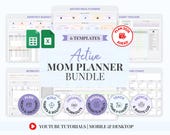 Digital Mom Planner Bundle Excel Templates Meal Workout Tracker Habit System Budget Organizer Medical Expense Lifestyle Management Household