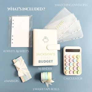 Financial Education Kit Personalized Budget System Child Money Management Learning Tool Allowance Tracker Organization Set Custom Name Planner Complete Teaching Resource Youth Financial Literacy Package Saving Spending Giving Envelopes