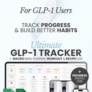 GLP1 Tracker Spreadsheet Weight Loss Planner Google Sheets Macro Meal Planner Peptide Tracker Macro Calculator Grocery List Template
