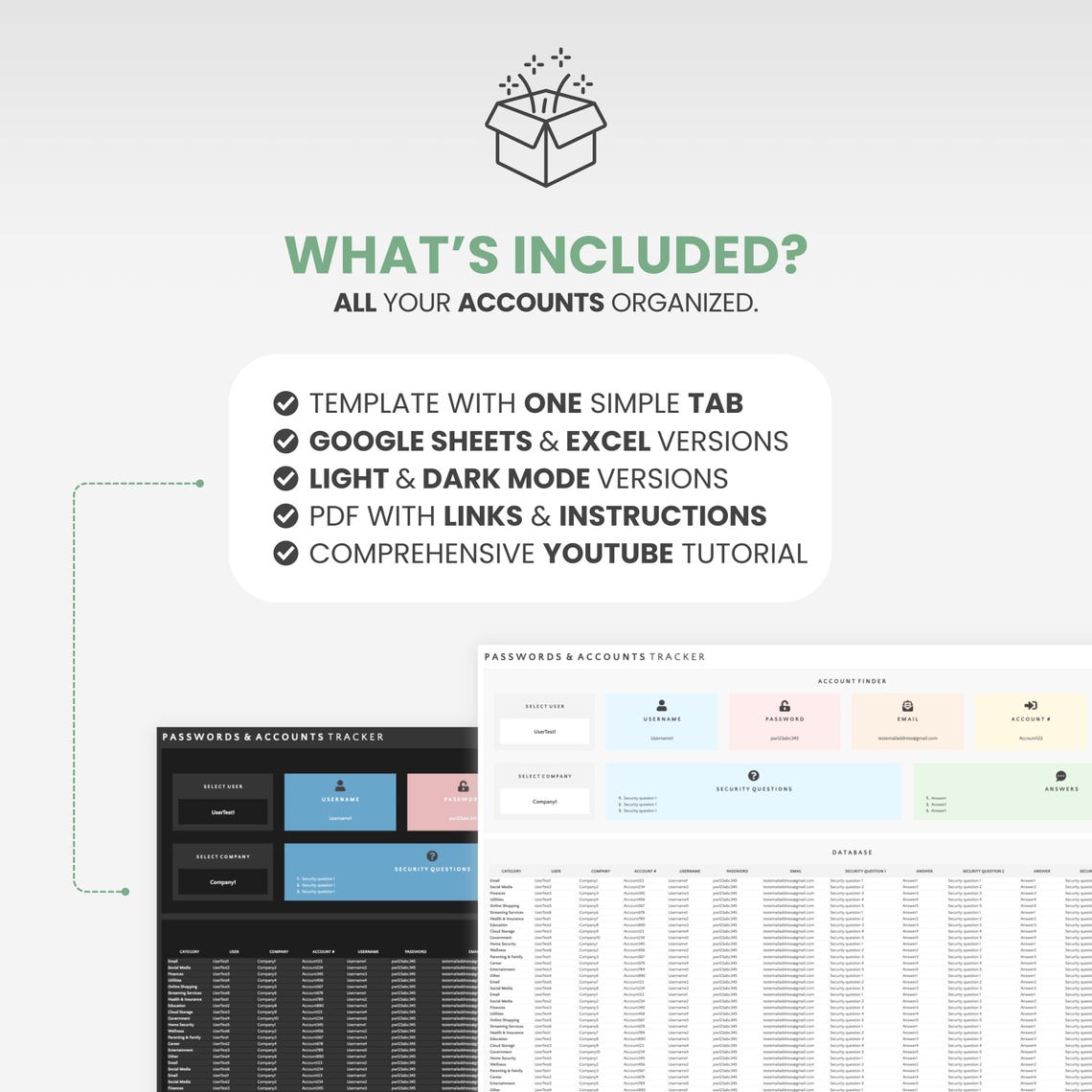 Password Tracker Template Digital Password Organizer Excel Template ...