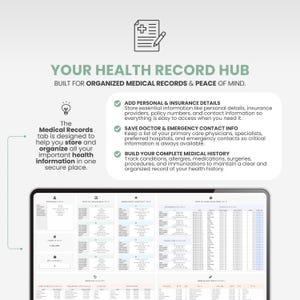 Medikation Tracker Tabelle Medizinisches Logbuch Pflegeplaner Google Sheets Familiengesundheitsplaner Gesundheitsorganizer Bild 4