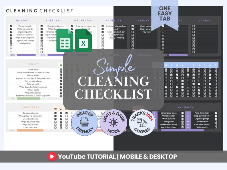 Cleaning Planner Google Sheets ADHD Cleaning Schedule Printable ...