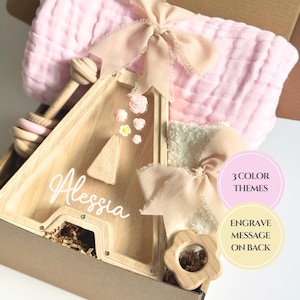 Baby Shower Gift Box New Baby Girl Gift Basket Personalized Baby Gift Set Box Baby Bundle Girl Newborn Gift Set Welcome Baby Girl Name Gift