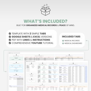 Medication Tracker Spreadsheet Medical Log Book Caregiver Binder Google Sheets Family Health History Healthcare Planner Health Organizer