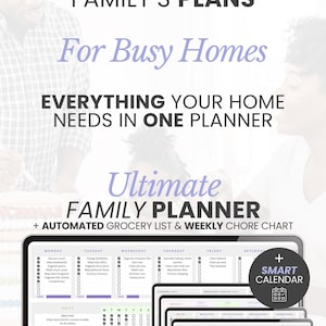 Digital Family Planner Google Sheets Family Calendar Excel Chore Chart Editable To Do List Household Planner Family Budget Tracker Bundle