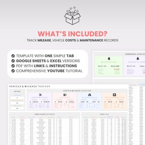 Car Maintenance Tracker Excel Vehicle Maintenance Log Car Mileage Google Sheets Business Mileage Expense Tracker Fleet Tracker Vehicle Log