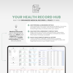 Digital Medical Organizer Doctor Appointment Tracker Medication Log Doctor Visit Record Template Family Medical History Wellness Tracker image 4