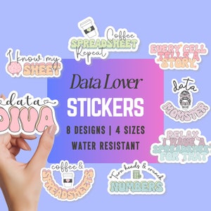 Accountant Sticker Gift Data Analyst Sticker Excel Waterproof Sticker Notebook Funny Sticker Gift Data Scientist Sticker Accounting Laptop