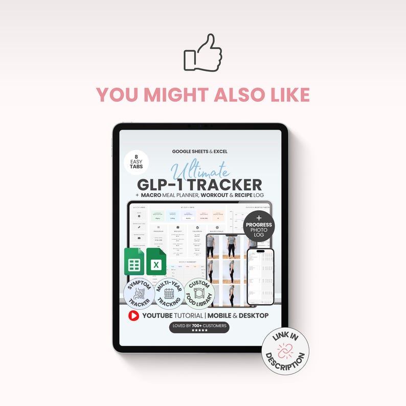 Macro Meal Planner Google Sheets Calorie Calculator Macro Tracker Weight Loss Tracker Grocery List Template Recipe Journal Calorie Deficit image 15