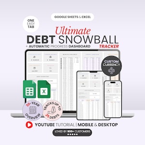Debt Snowball Spreadsheet Debt Snowball Tracker Google Sheets Template Debt Payoff Calculator Debt Tracker Credit Card Payoff Student Loan